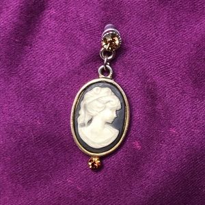 Victorian gold plated and citrine cameo earrings!